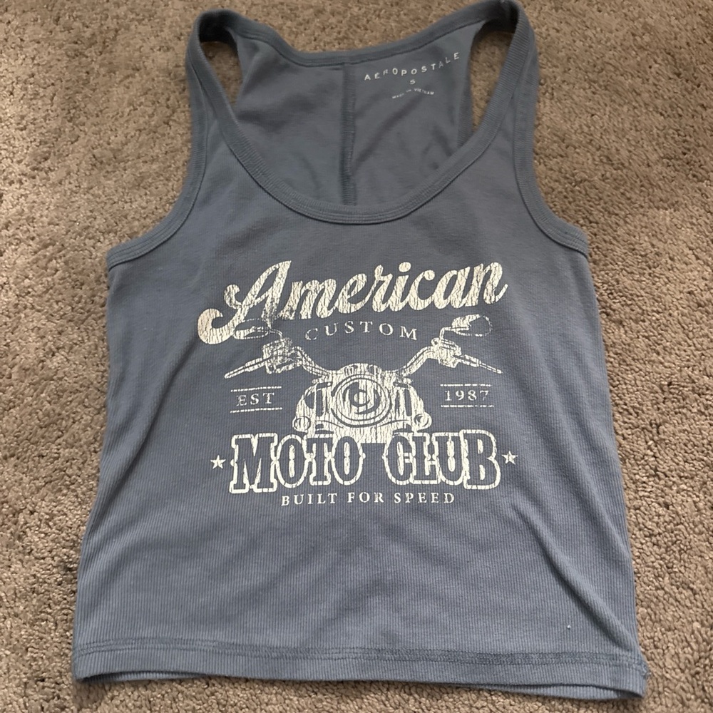 Aeropostale Blue Graphic Tank Top